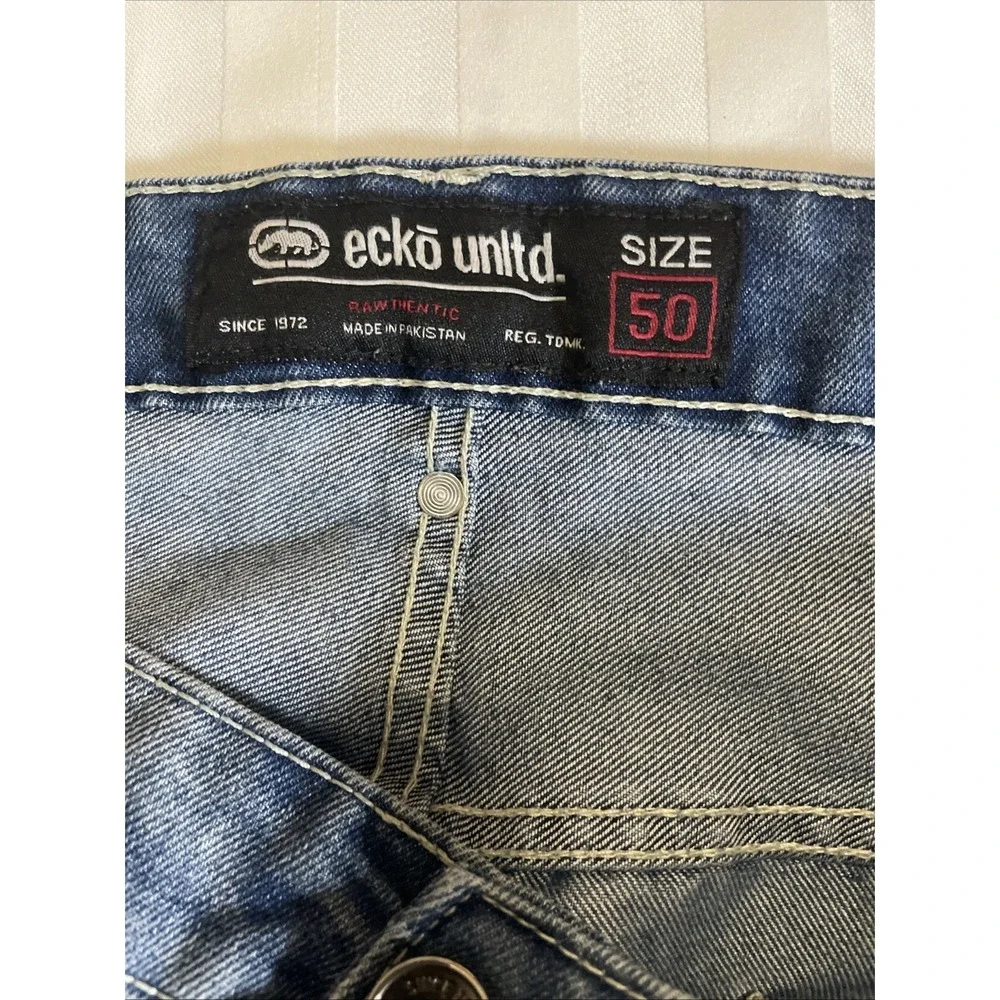 Ecko Unltd Denim Raw 72 Shorts Men's Size 50 Blue Relaxed Baggy Y2K Hip‎ Hop
